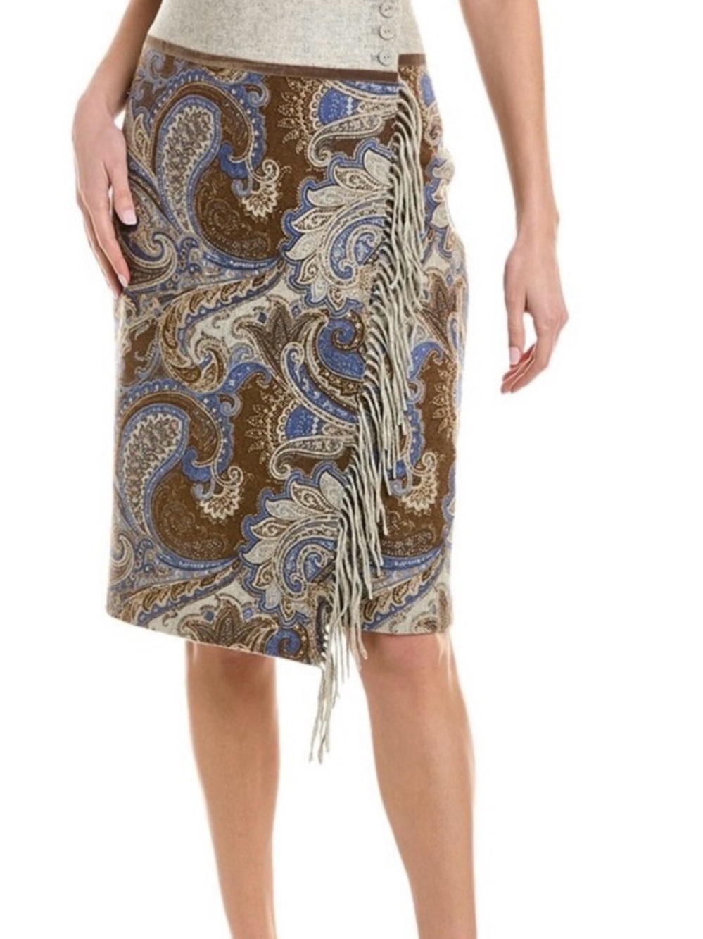 J. McLaughlin Inez Regatta Cashmere Wrap Skirt sz 8